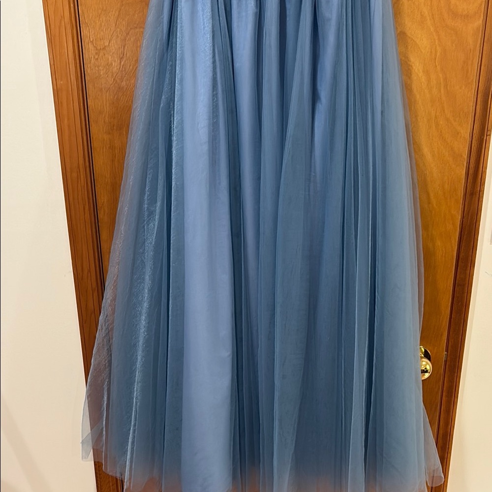 Elegant Blue A-Line Skirt - Picture 3 of 15